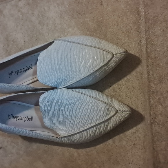 Jeffrey Campbell Viona Texture Off White Cream Pointed-Toe Loafers/Flats 7 - Picture 3 of 8